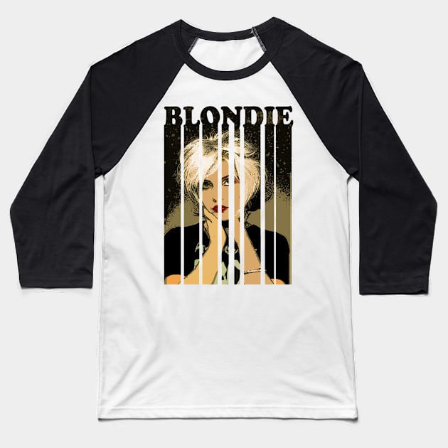 Blondie - Black Stripes Baseball T-Shirt by Risky Mulyo